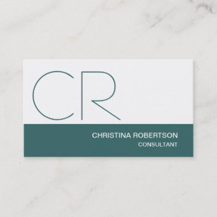 Carte de visite de consultant Monogram Blue White