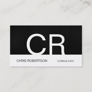 Carte de visite de consultant Monogram Grey White