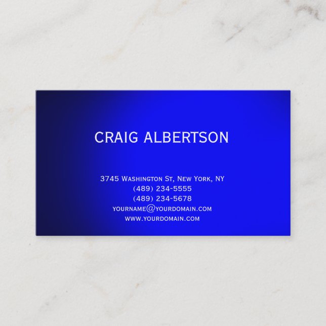 Carte de visite de consultant professionnel Blue (Devant)