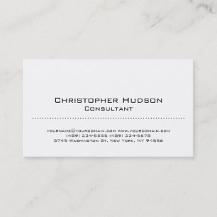 Carte de visite de consultant simple blanc