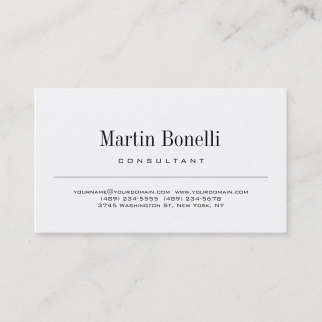 Carte de visite de consultant simple moderne (Devant)