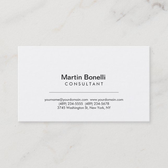 Carte de visite de consultant simple moderne (Devant)