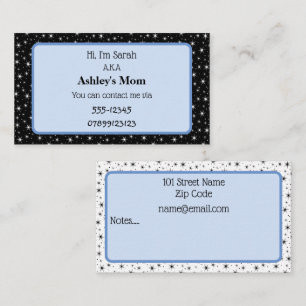 Carte de visite de contact parent