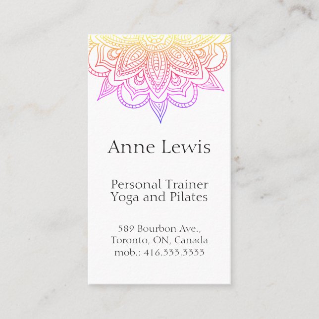 Carte de visite de couleur vive, personnalisable f (Devant)