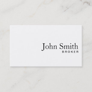 Carte de visite de courtier immobilier blanc clair