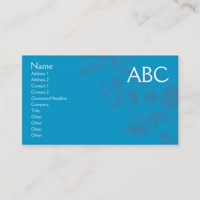 Carte de visite de crânes (Devant)