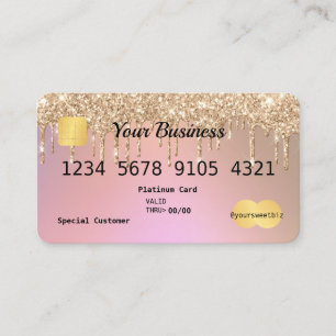 Carte de visite de crédit Ombre rose Parties scin