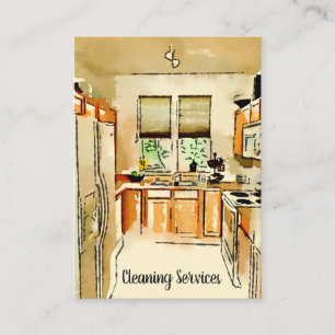 Carte de visite de cuisine aquarelle