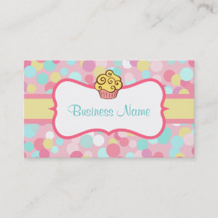 Carte de visite de cupcake jaune customisé