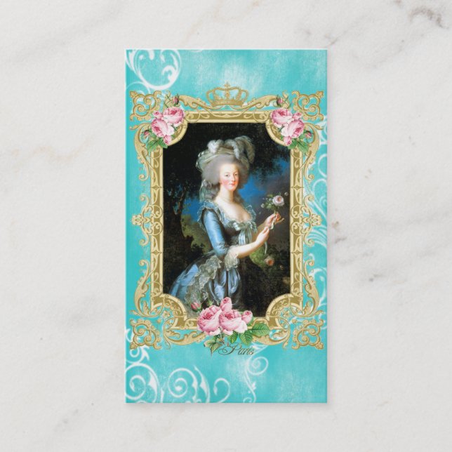 Carte de visite de damassé de Marie Antoinette Le (Devant)