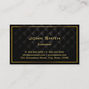 Carte de visite de Dark Luxe Gold Border Economist