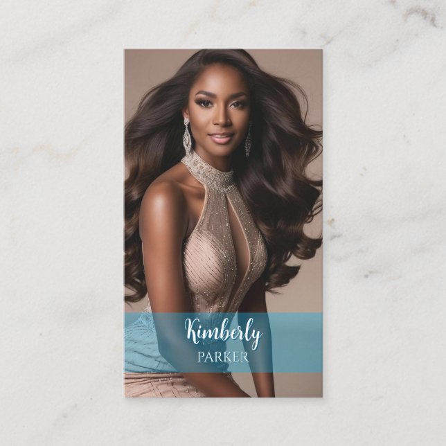 Carte de visite de dégradé bleu Pop (Devant)