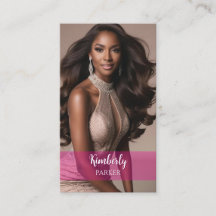 Carte de visite de dégradé rose pâle couleur