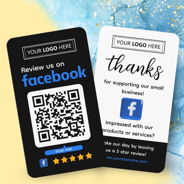 Carte de visite de demande de révision Facebook (review request)