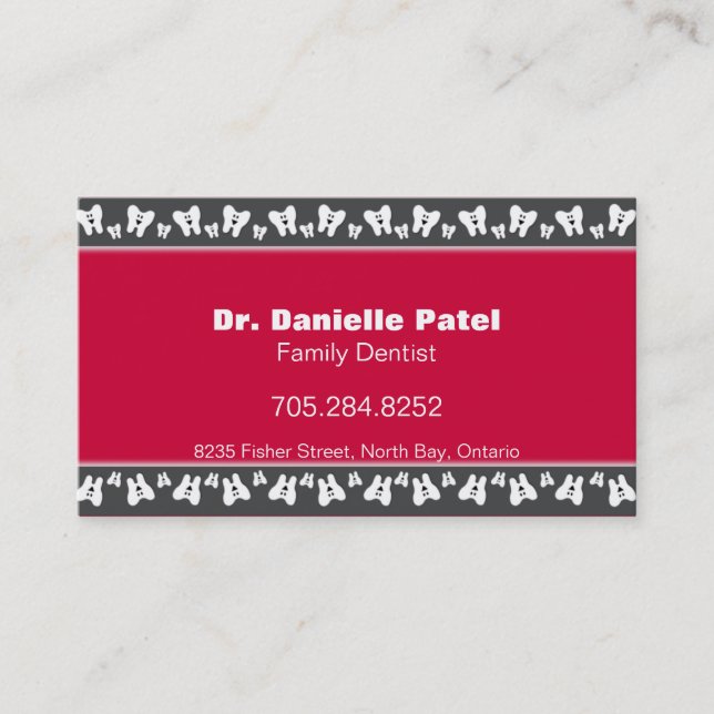 Carte de visite de dentiste de famille - dents (Devant)