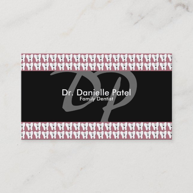 Carte de visite de dentiste de famille - dents et (Devant)