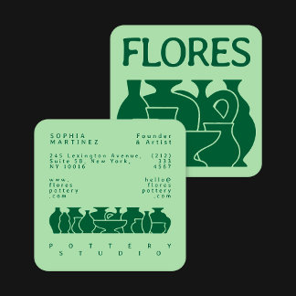 Carte de visite de design en silhouette de vase de