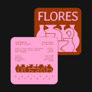 Carte de visite de design en silhouette de vase de