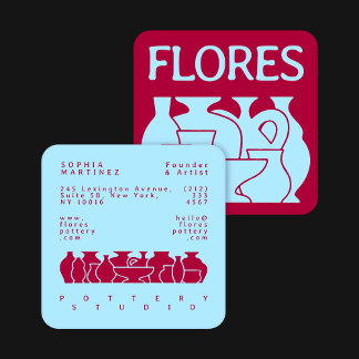 Carte de visite de design en silhouette de vase de