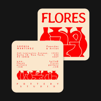 Carte de visite de design en silhouette de vase de