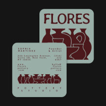 Carte de visite de design en silhouette de vase de