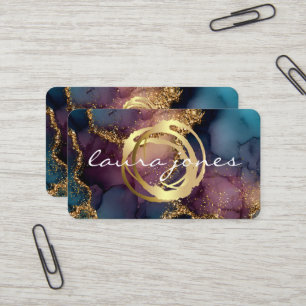 Carte de visite de designer à cercle peint en faux