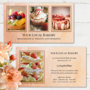 Carte de visite de dessert de boulangerie sucrée