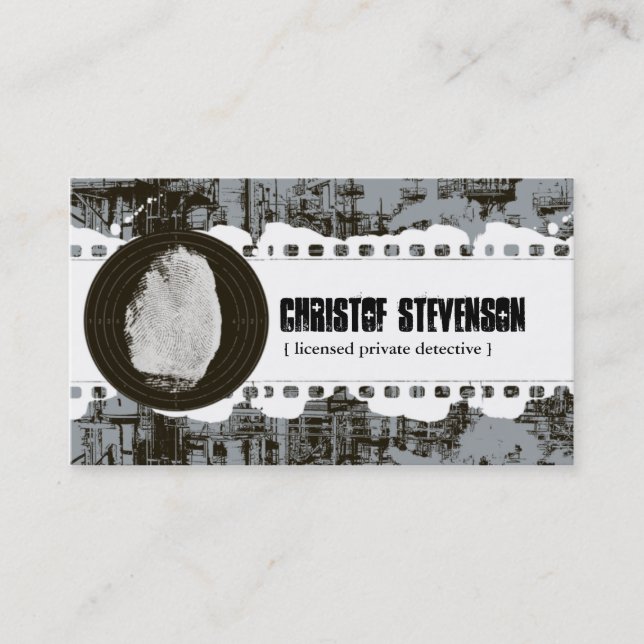 Carte de visite de détective privé d'empreinte (Devant)