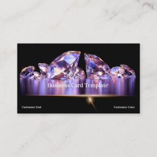 Carte de visite de diamants de bijoux de pierres p