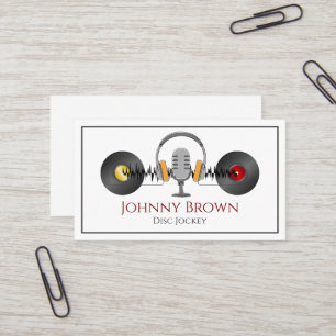 Carte de visite de disc jockey animateur de podcas