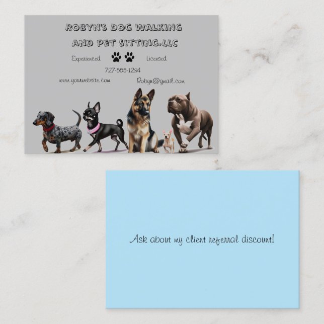 Carte de visite de Dog Walker (Devant / Derrière)