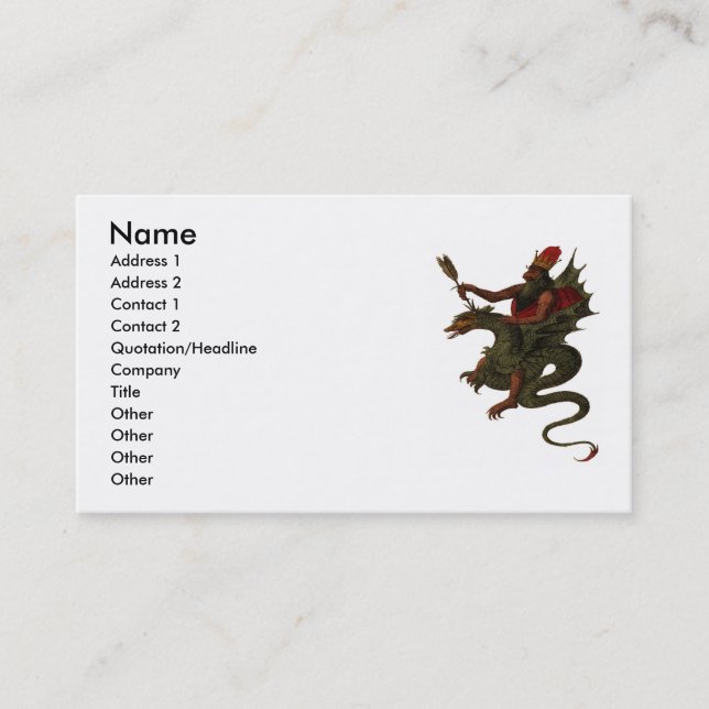 Carte de visite de dragon (Devant)