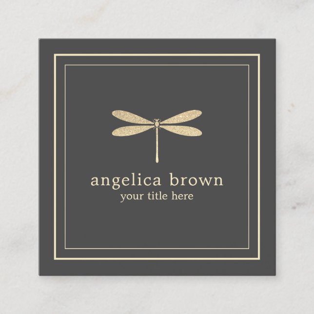 Carte de visite de dragonfly Parties scintillant d (Devant)
