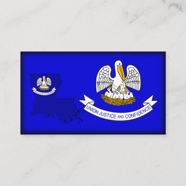 Carte de visite de Drapeau-Carte de la Louisiane (Devant)