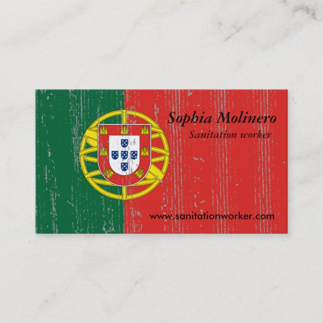 Carte de visite de drapeau du Portugal (Devant)