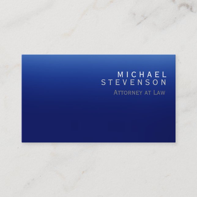 Carte de visite de droit du procureur bleu moderne (Devant)