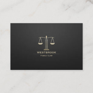 Carte de visite de droit minimaliste noir et or
