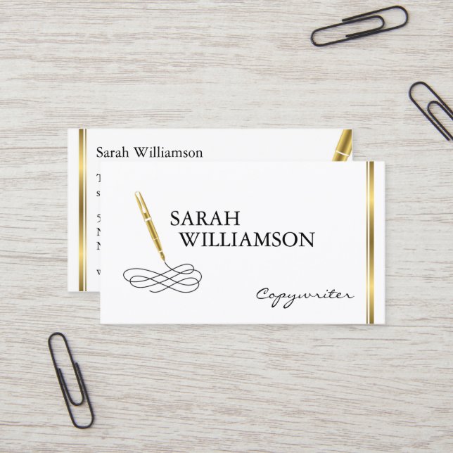 Carte de visite de fantaisie de redacteur (Devant/Arrière en situation)