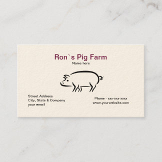 Carte de visite de ferme de porc