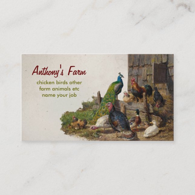 carte de visite de ferme de poulet (Devant)
