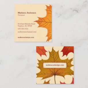 Carte de visite de feuille d'érable couleur créa