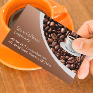 Carte de visite de fèves de café