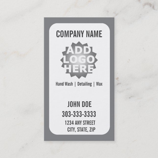 Carte de visite de fidélité de station de lavage (Devant)