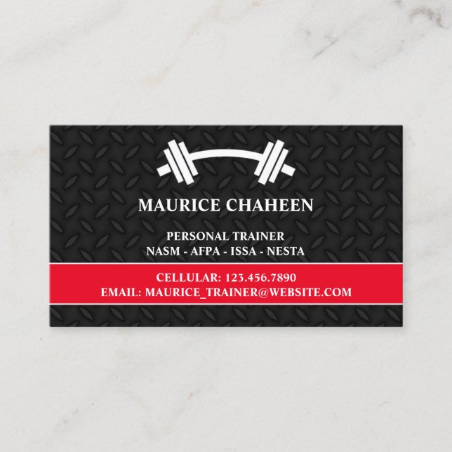 Carte de visite de fitness du formateur personnel (Devant)