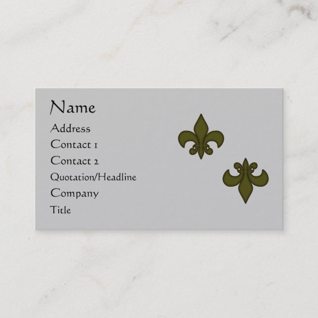 Carte de visite de Fleur de Lis (Devant)