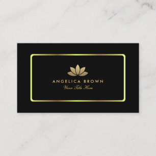 Carte de visite de fleur de Lotus d'or