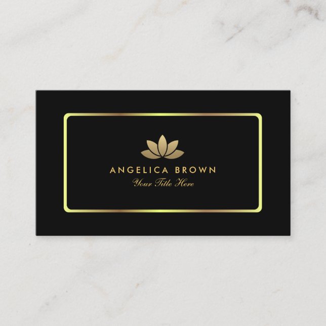 Carte de visite de fleur de Lotus d'or (Devant)