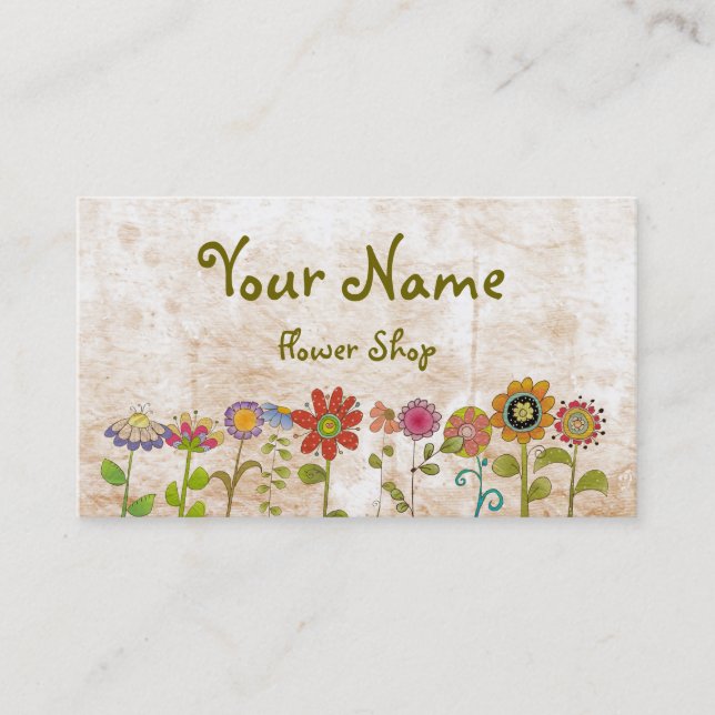 Carte de visite de fleurs (Devant)
