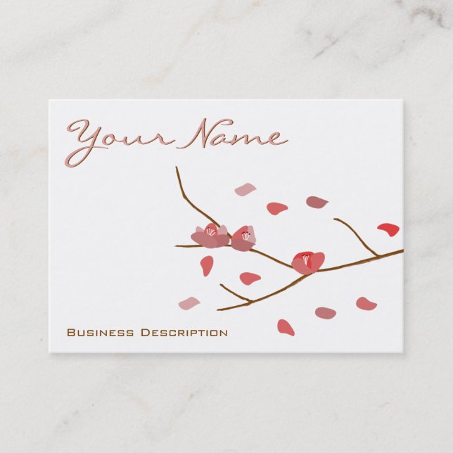 Carte de visite de fleurs d'amandes (Devant)