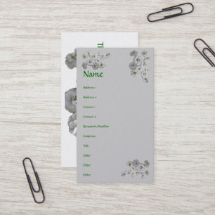 Carte de visite de fleurs de couronnes nuptiales